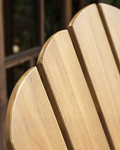 Cambridge Casual Lakeside Oversized Patio Adirondack Chair Set of 2 Natural Teak
