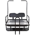 KUAFU Rear Flip Back Seat Compatible with Club Car DS Model Golf Cart Black