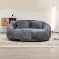 NDPQN Chenille Bean Bag Sofa High Back Lounger Grey