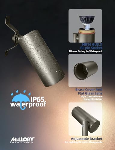 MALORY Brass Landscape Spot Down Light 12 Pack Bronze