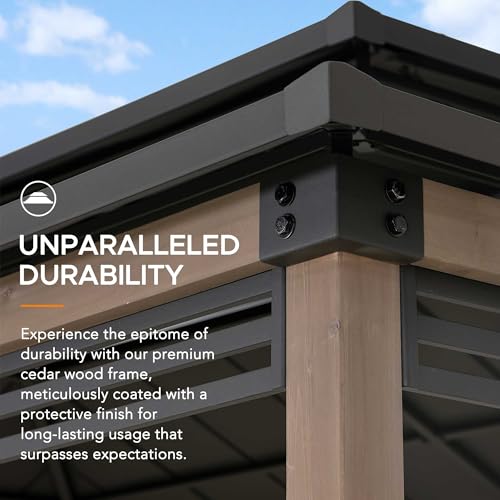 Sunjoy Wooden Grill Gazebo 8x12 ft Brown