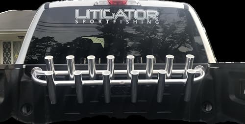 Salty Adventures Fishing Rod Holder for Truck - 10" Flared Tulip - Clear Anodized Aluminum