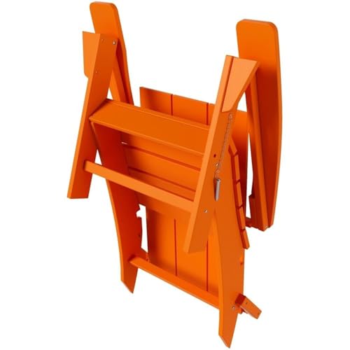 Costaelm Palms 12-Piece Modern Poly Folding Adirondack Chair Set with Ottoman and Side Table Orange