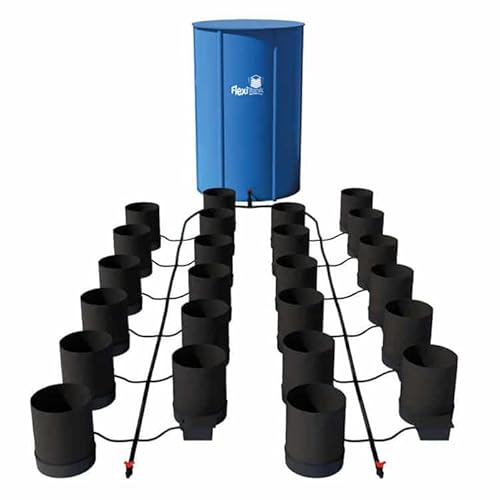 AutoPot 24 Pot GeoPot System with 3 Gallon Fabric Pots - Self-Watering, Gravity-Fed Indoor Black