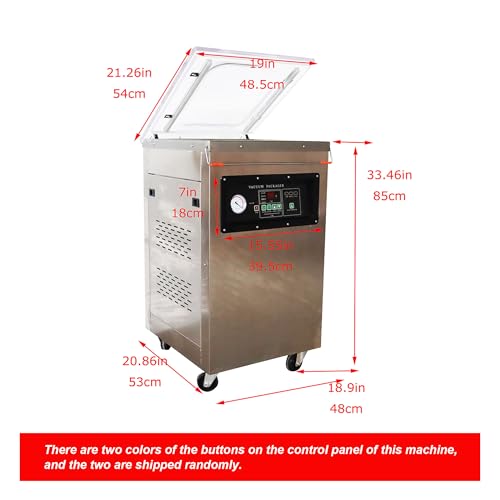 BREVELTION Stainless Steel Single Chamber Vacuum Packaging Machine 110V 750W