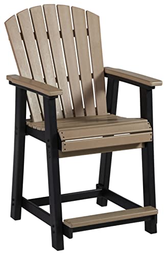 Signature Design by Ashley Outdoor Fairen Trail HDPE Patio Barstool, 2 Count Brown