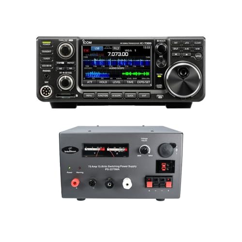 GigaParts Icom IC-7300 100W HF/50MHz SDR Transceiver Bundle with Intellitron PS-2275MA Power Supply Black
