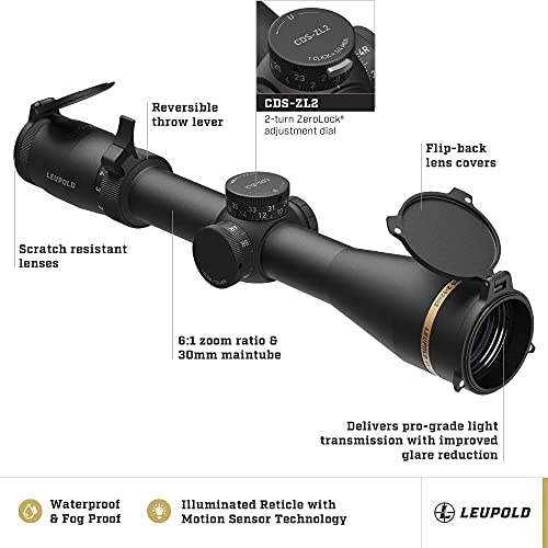 Leupold VX-6HD 2-12x42 CDS-ZL2 Illuminated FireDot Duplex Reticle Riflescope Matte