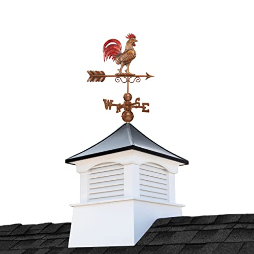 Good Directions 26" Square Coventry Vinyl Aluminum Roof Weathervane White/Black/Red