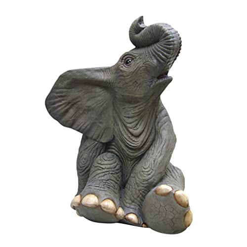 Design Toscano Sitting Baby Elephant Statue Full Color