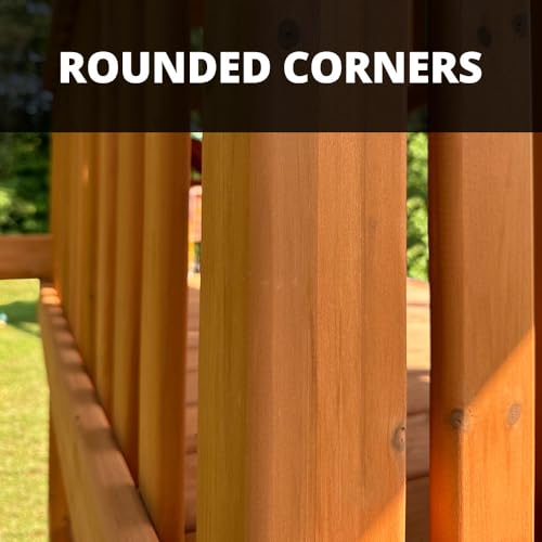 Gorilla Playsets Mountaineer Wooden Swing Set with Slides & Wood Roof Brown