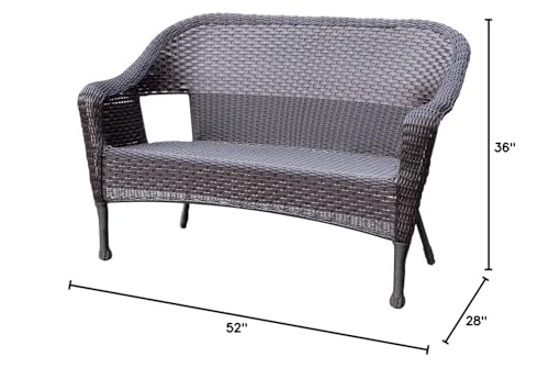 Jeco Resin Wicker Clark Loveseat Espresso