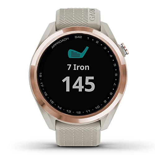PlayBetter Garmin Approach S42 Womens Golf GPS Watch Rose Gold/Light Sand