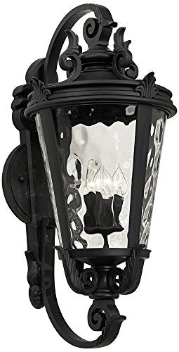 John Timberland Marseille Vintage Large Outdoor Wall Light Fixture Black