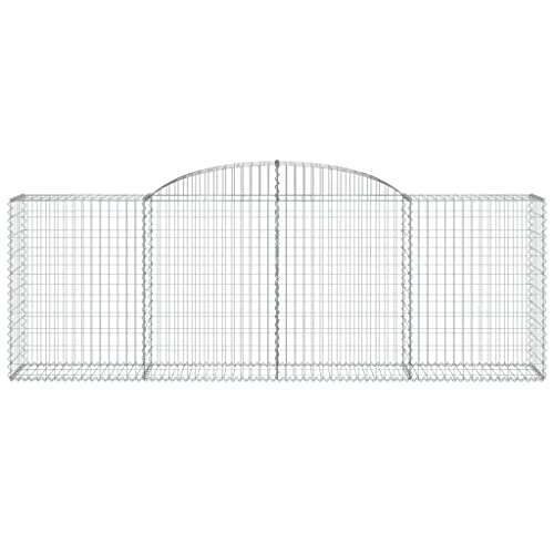 Arched Gabion Baskets 3 pcs Galvanized Iron 118.1"x19.7"x39.4"/47.2" White Black
