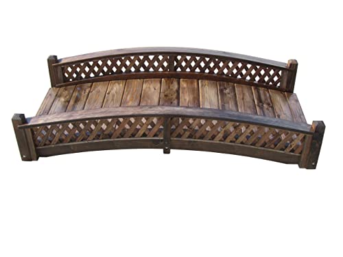 SamsGazebos Butterfly Garden Bridge with Diamond Lattice Railings 6 ft Light Brown