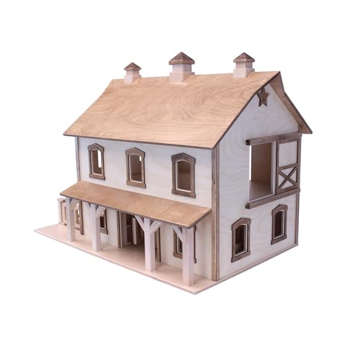 AmishToyBox.com Large Pennsylvania Bank Barn Toy Deluxe Wooden Design Natural