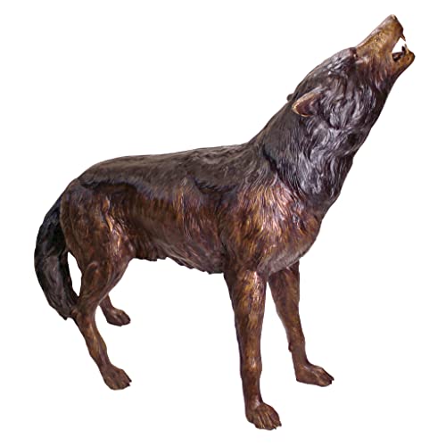 Design Toscano Howl of the Wild Wolf Cast Bronze Garden Statue
