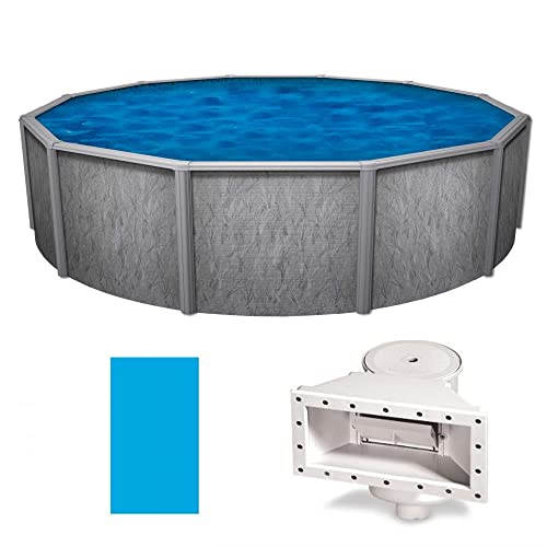 Generic Above Ground Swimming Pool 24-Foot Round Southport GLX | 52-Inch Wall Height | Blue, Grey