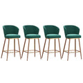 IPSU Velvet Breakfast Bar Stools Set of 4 Green