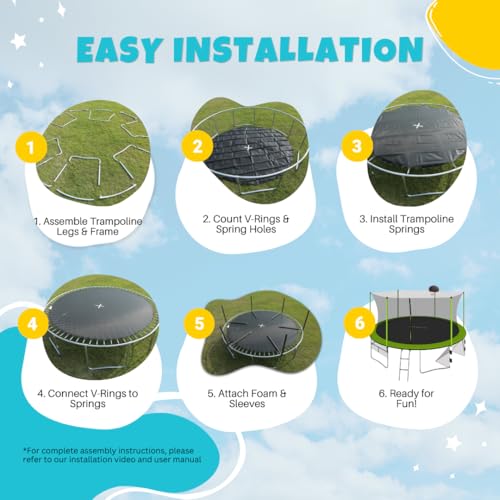 SkyBound Outdoor Trampoline with Enclosure Safety Net Green