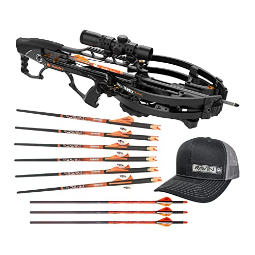 RAVIN R26X Crossbows .003 400-Grain Carbon Arrows 6-Pack & Classic Kickback Trucker Snapback Hat Black Bundle