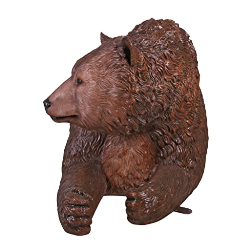 Design Toscano Brawny Grizzly Bear Bench Sculpture Black