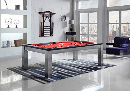Playcraft Monaco 8' Slate Pool Table with Dining Top Silver