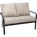 Hanover Cortino Aluminum Patio Loveseat with Sunbrella Cushions Gunmetal/Ash