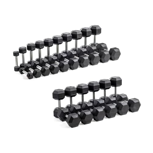 Bells of Steel Hex Dumbbells Set 5-50lb Rubber 10 Pairs