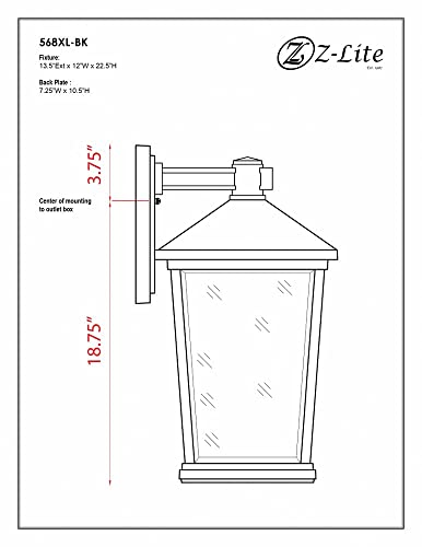 Z-Lite 3 Light Outdoor Wall Sconce Black