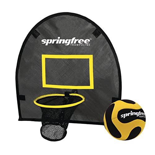 Springfree Medium Oval Trampoline 8x11 Ft + FlexrHoop Bundle Black