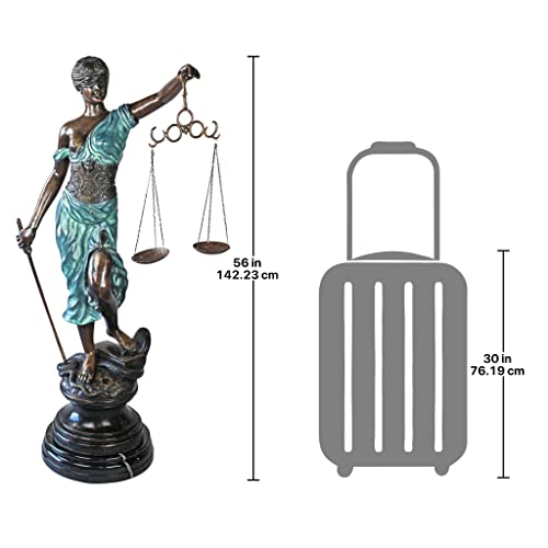 Design Toscano Themis Blind Justice Cast Bronze Statue Giant Bronze and Verdigris Finish