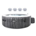 Intex PureSpa Plus Inflatable Hot Tub with LED Light Gray