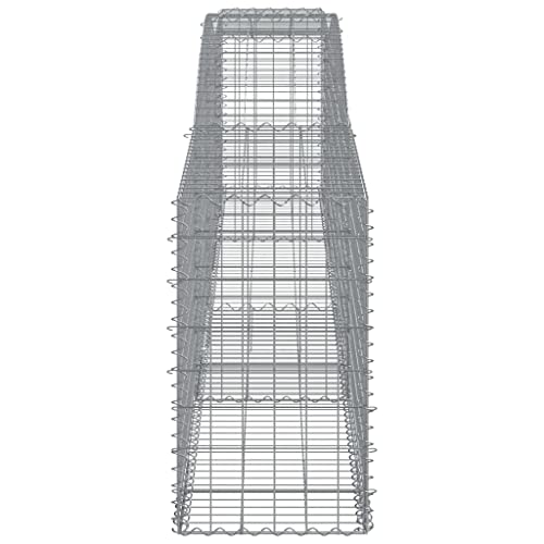 Arched Gabion Baskets 2 pcs 157.5"x19.7"x31.5"/39.4" Galvanized Iron White Black