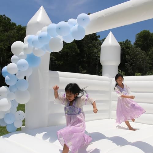 awesmflate White Commercial Grade Bounce House with Blower 13x11.5x10ft