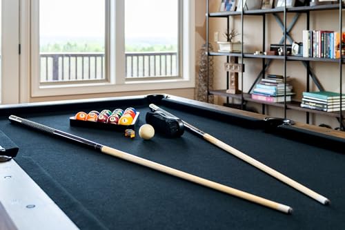 Chamberlain Game Tables Aspen Nights Handcrafted Distressed Wood 7' Pool Table Brown and Black