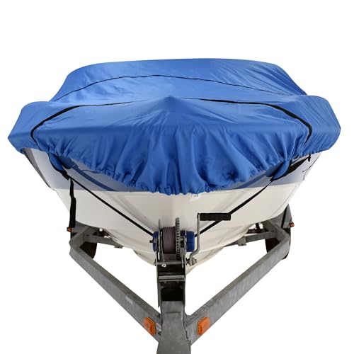 Budge American Flagship Ripstop Boat Cover V-Hull Fishing Boats 22'-25' Long Blue