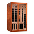 Dynamic Saunas Santiago Elite 2-Person Ultra Low EMF FAR Infrared Sauna Honey Stain Finish