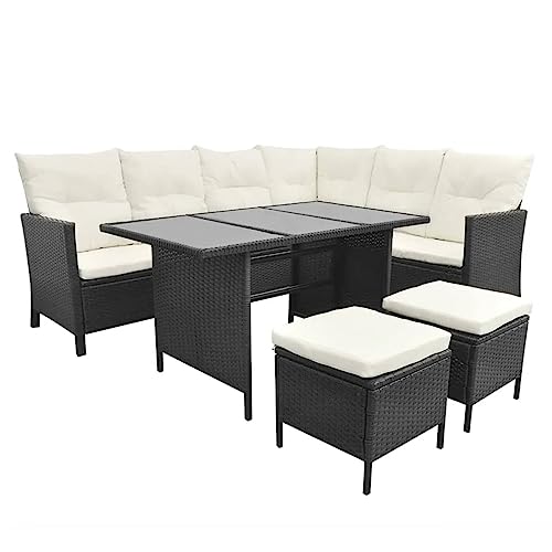 Xinxinxiang 4 Piece Outdoor Patio Furniture Set with Cushions Black