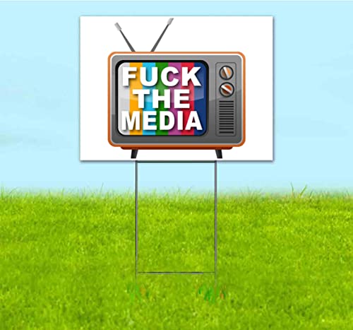 TampaPrinting F The Media Yard Sign 18" x 24" with Metal Stake
