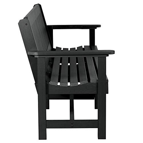 Sequoia Professional Commercial Grade Exeter 6 Foot Garden Bench Black