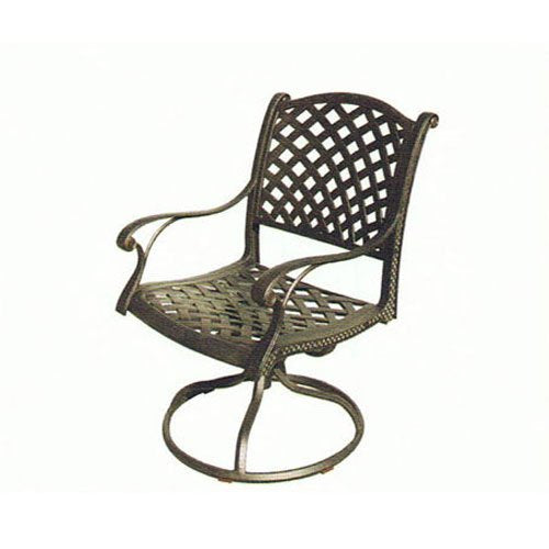 BOTARO Nassau Outdoor Patio 4 Swivel Rocker Dining Chairs Dark Bronze