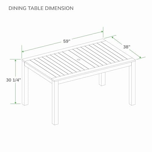 Cambridge Casual Paxton Wood 6-Piece Outdoor Dining Set Natural Teak/All-Weather Wicker Configuration 8 - 6 Seater