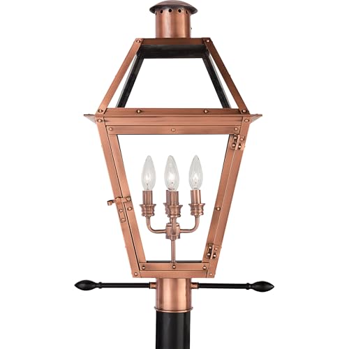 Quoizel Rue De Royal Charleston 4-Light Outdoor Post Lantern 26 Inch Aged Copper