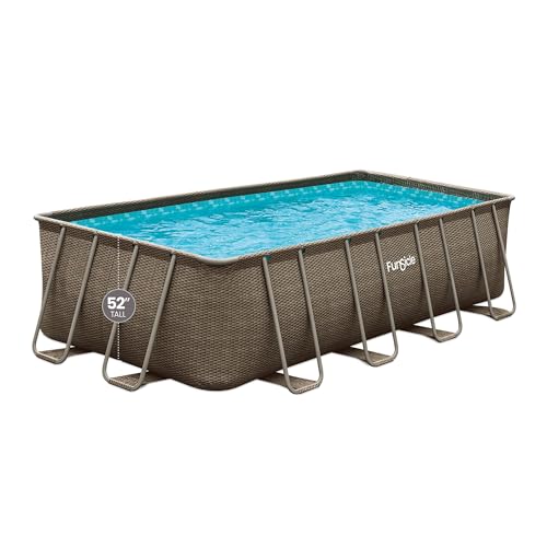 Funsicle Durable Rectangular Pool Cover for Oasis and Activity Pools Gray