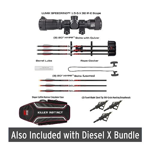 Killer Instinct Diesel-X Crossbow Bundle with Case and Arrows