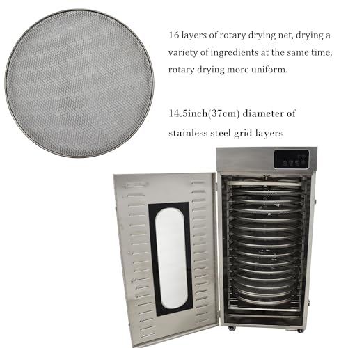 HQHAOTWU 16 Layers Rotary Food Dehydrator Machine Stainless Steel