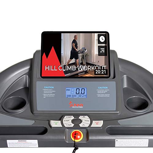 Sunny Health & Fitness T7643 Heavy Duty Walking Treadmill Gray