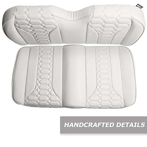 MODZ® FS2 Custom Golf Cart Front Seat for Club Car Precedent/Onward/Tempo - [2004-Up] - White Base - Double Diamond Pattern